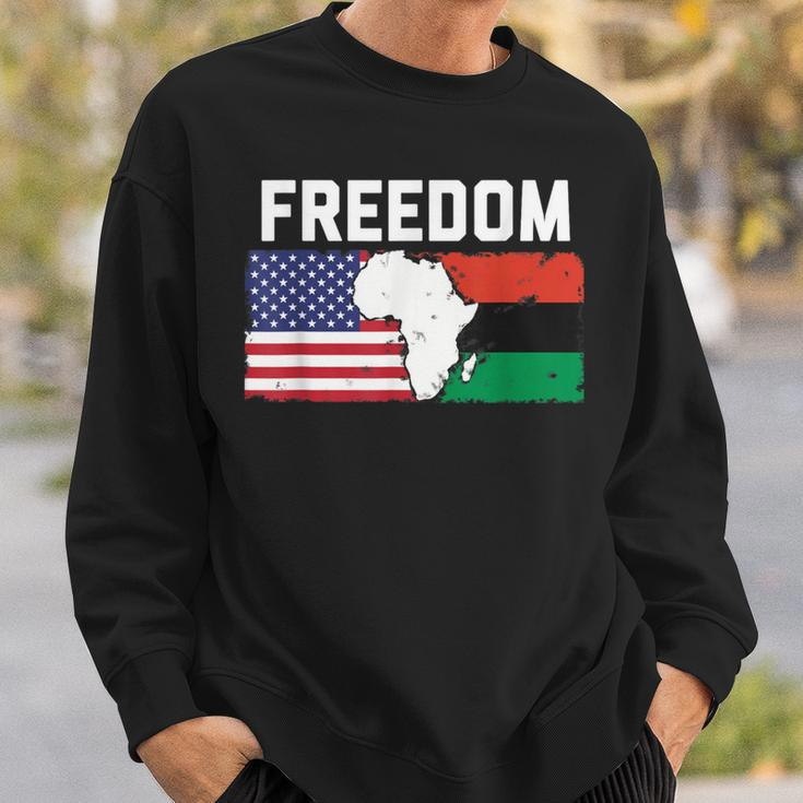 Freedom United States Of America And Pan-African Flag Sweatshirt Gifts for Him