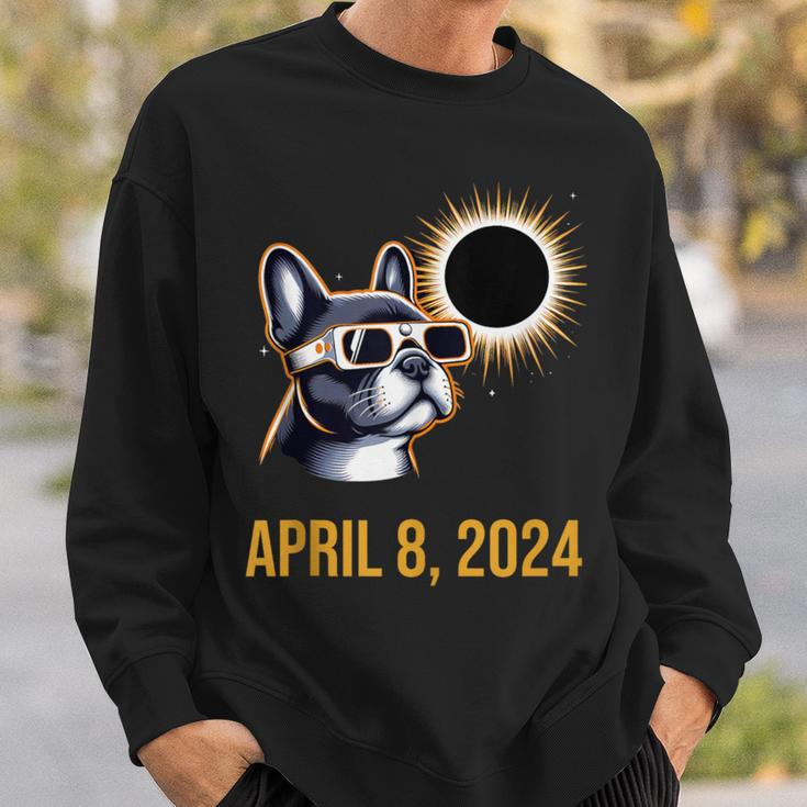 French Bulldog America 2024 Total Solar Eclipse Accessories Sweatshirt Gifts for Him