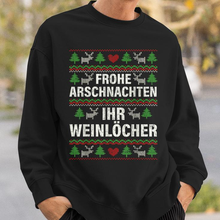 Frohe Arschnacht Ihr Weinloches Christmas Sweatshirt Geschenke für Ihn