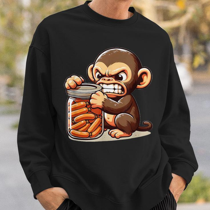 Frustrierter Monkey Will Sausage Sweatshirt Geschenke für Ihn