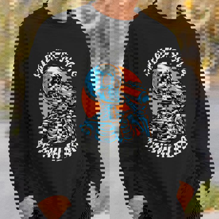 Fuelled By Soda Painkillers Chronic Pain Spoonie Black Sweatshirt Gifts for Him