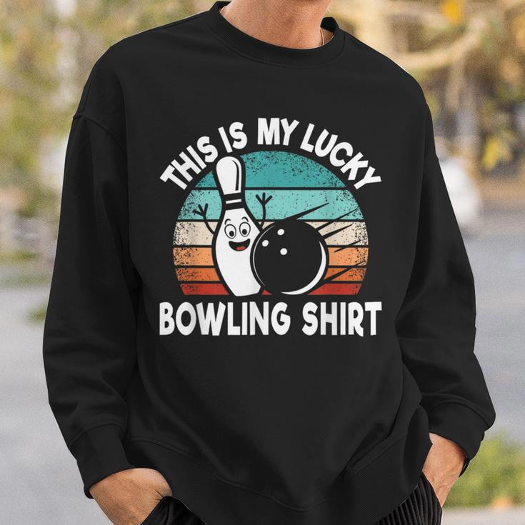 Bowling Lover Bowler This Is My Lucky Bowling Sweatshirt Gifts for Him