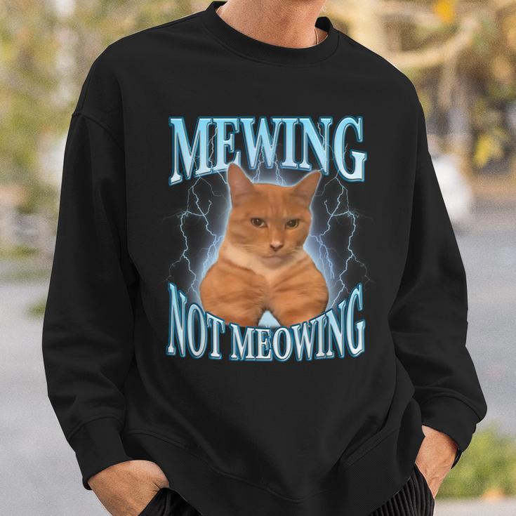 Cat Meme Mewing Looksmax Meowing Cat Trend Sweatshirt | Seseable UK