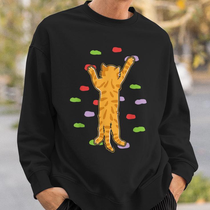 Climbing Orange Cat Bouldering Climbing Sweatshirt Geschenke für Ihn