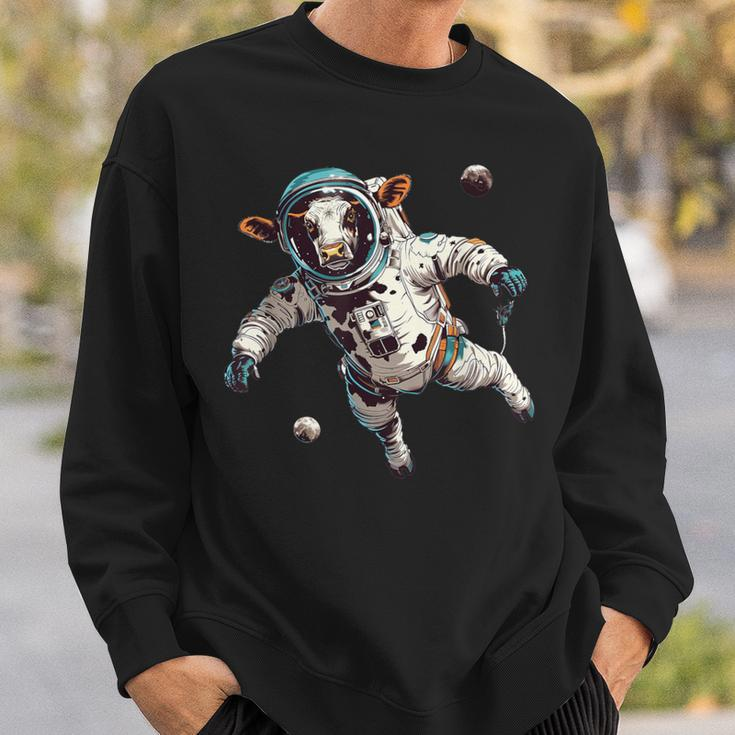 Cow Astronaut In Space Sweatshirt Gifts for Him