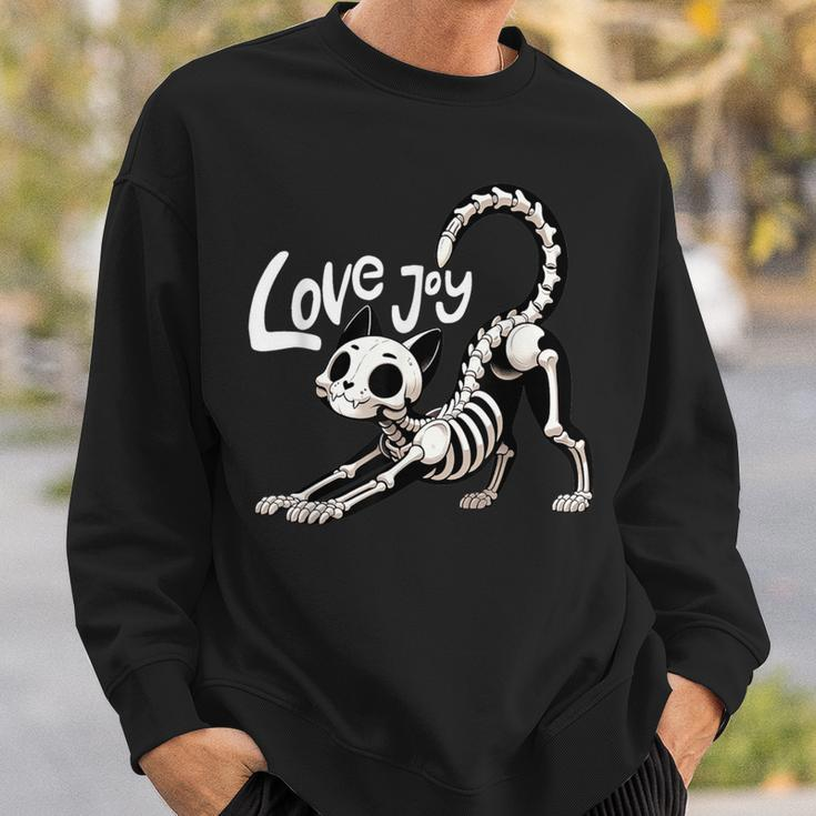 Cute Lovejoy Skeleton Cat Rock Band Musician Rocker Sweatshirt Gifts for Him