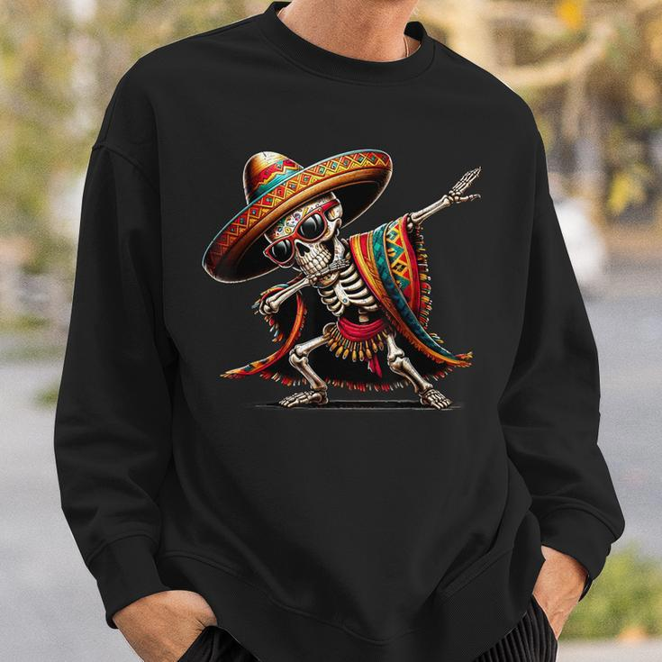 Dabbing Mexican Skeleton Poncho Cinco De Mayo Boys Men Sweatshirt Gifts for Him