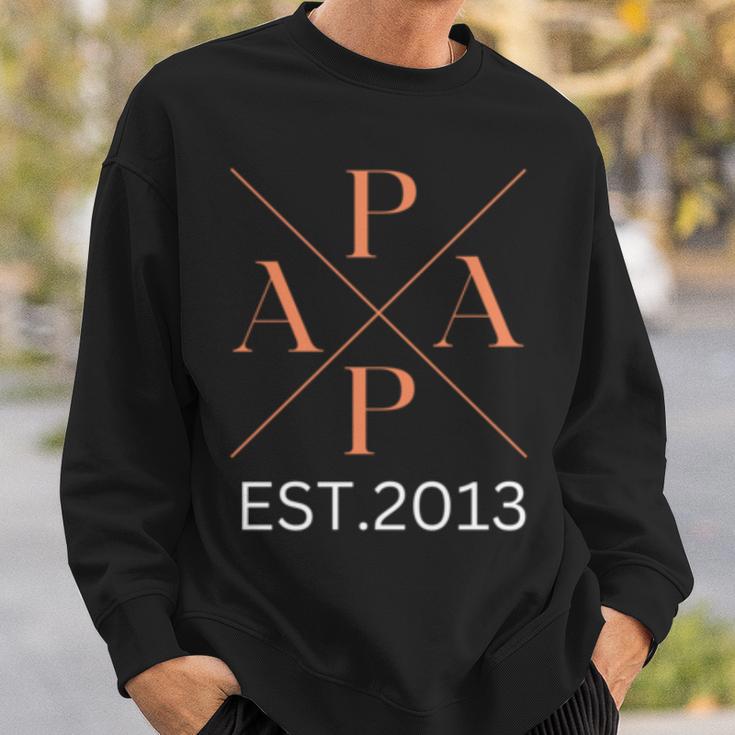 Dad Est 2013 Papa Seit 2013 Papa 2013 Sweatshirt Geschenke für Ihn