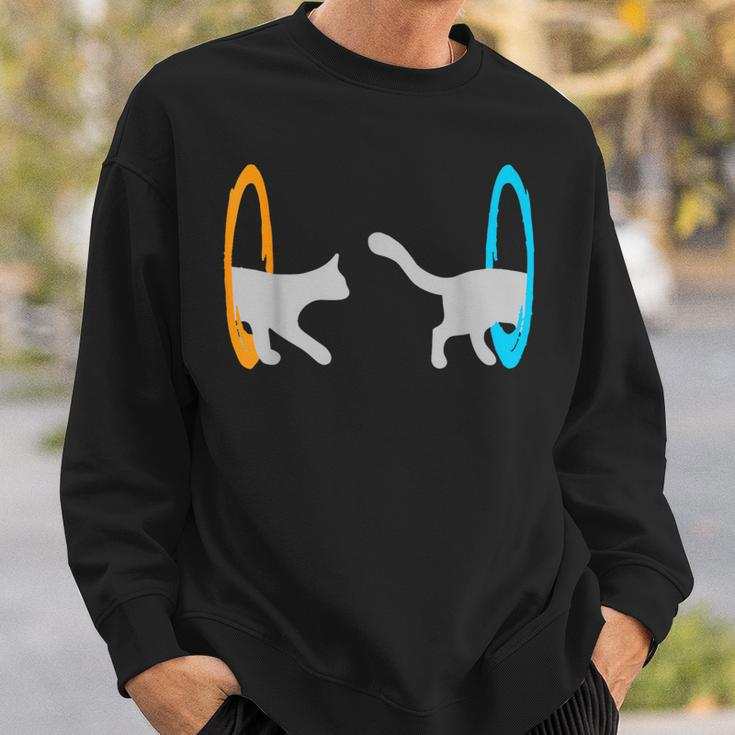 Dimensional Portal Cat Nerd Geek Sweatshirt Gifts for Him