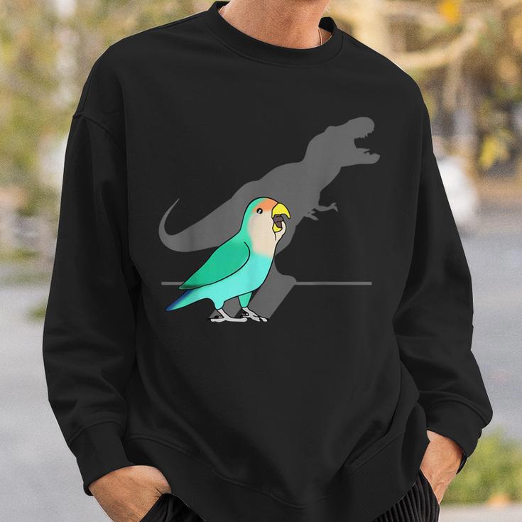 Dinosaur T-Rex Shadow Dutch Blue Peach Faced Lovebird Sweatshirt Gifts for Him