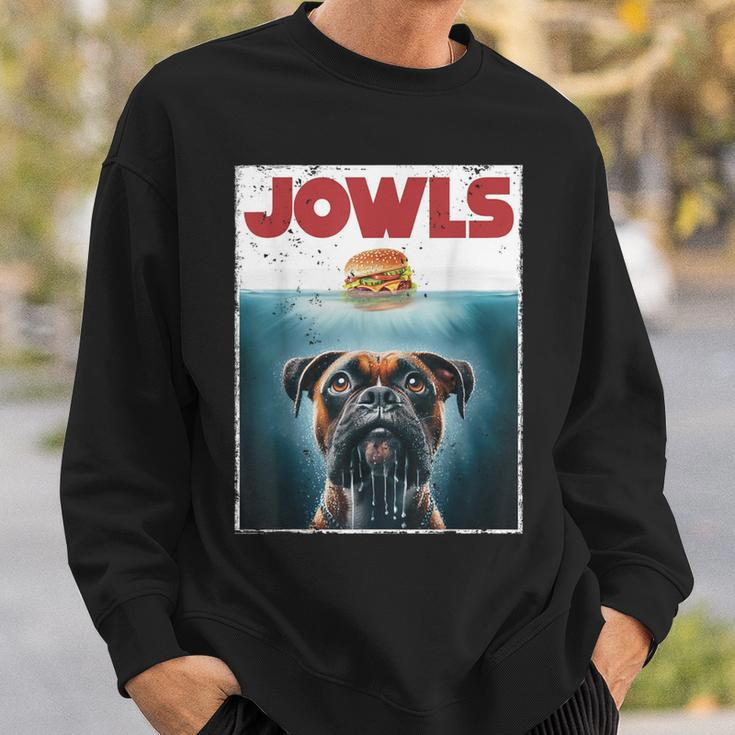 Drooling Boxer Jowls Fawn Dog Mom Dog Dad Burger Sweatshirt Gifts for Him