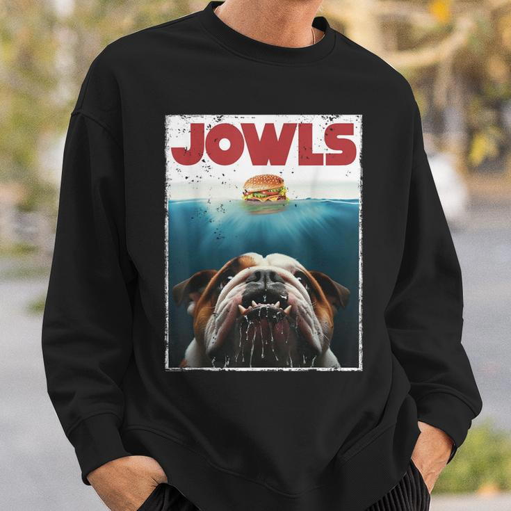 English Bulldog Jowls Burger Bully Dog Mom Dog Dad Sweatshirt Gifts for Him