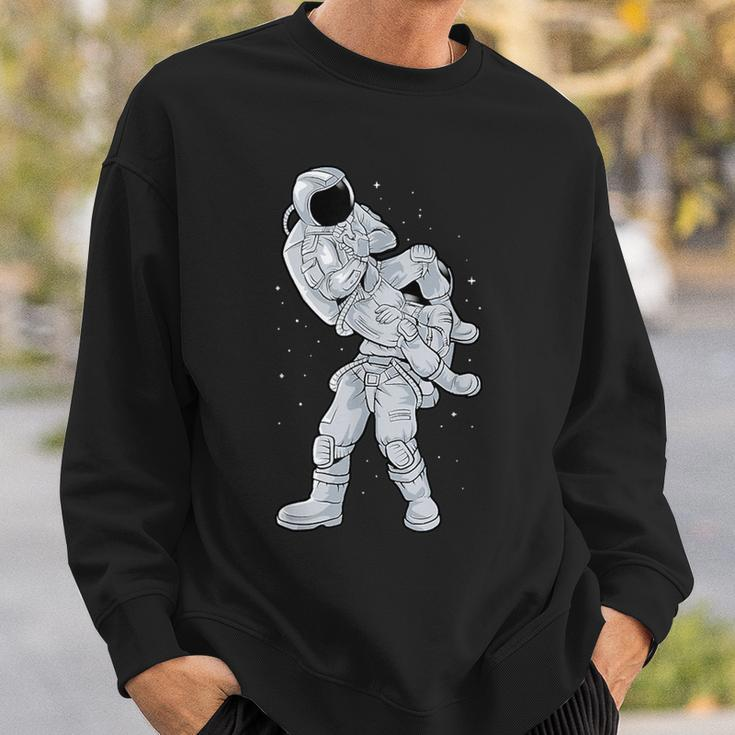 Galaxy Bjj Astronaut Flying Armbar Jiu-Jitsu Brazilian Sweatshirt Gifts for Him