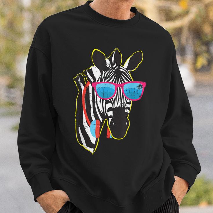 Hip Zebra Wearing Red Sunglasses Sweatshirt Gifts for Him