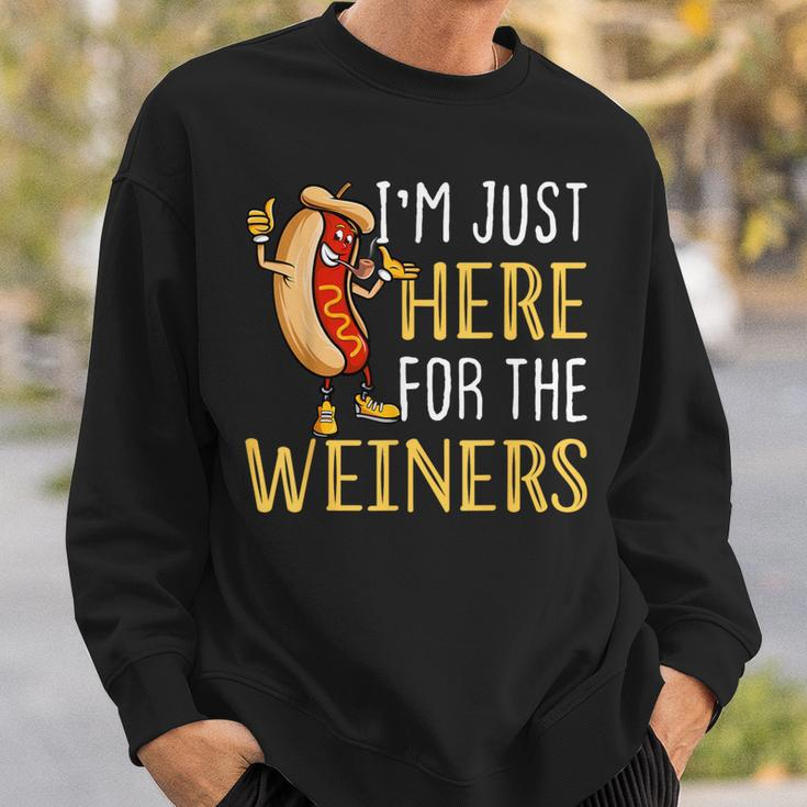 Hot Dog I'm Just Here For The Wieners Sausage Sweatshirt Gifts for Him
