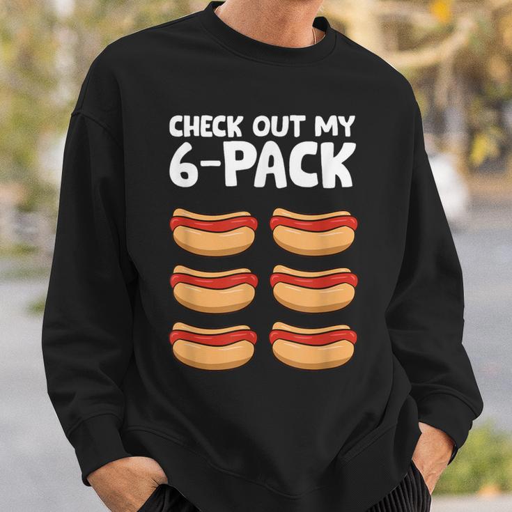 Hotdog Lover Check Out My 6 Pack Hot Dog Sweatshirt Gifts for Him