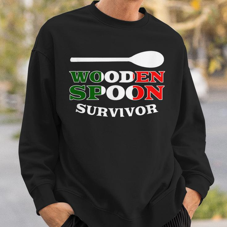 Italian Heritage Wooden Spoon Survivor Italy Flag Fun Sweatshirt Gifts for Him