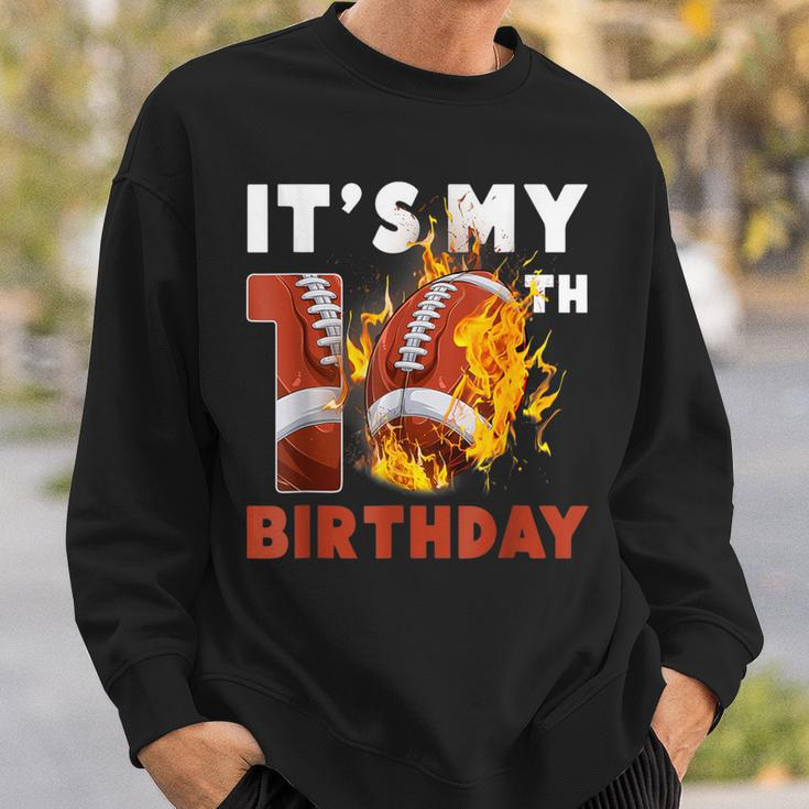 It's My 10Th Birthday 10 Years Old Football Ball Boys Sweatshirt Gifts for Him