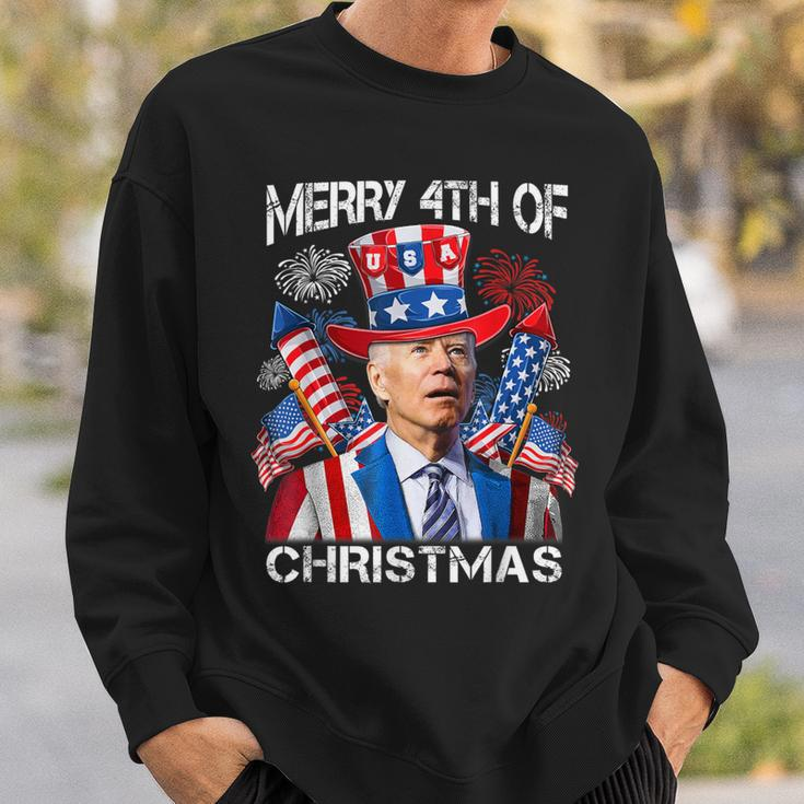 Joe Biden Merry 4Th Of Christmas 4Th Of July Firework Sweatshirt Gifts for Him