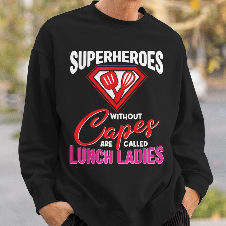 Lunch Lady Superheroes Capes Cafeteria Worker Squad Sweatshirt Gifts for Him