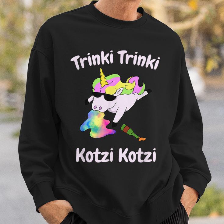 Party Unicorn Saufen Trinki Kotzi Sweatshirt Geschenke für Ihn