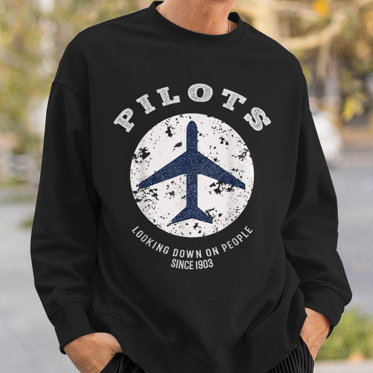 Pilot Quote Retro Airplane Vintage Aircraft Aviators Sweatshirt Gifts for Him