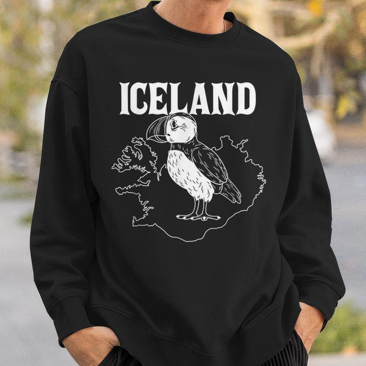 Puffin Bird Iceland Map Puffins Seabirds Lovers Outfit Sweatshirt Gifts for Him