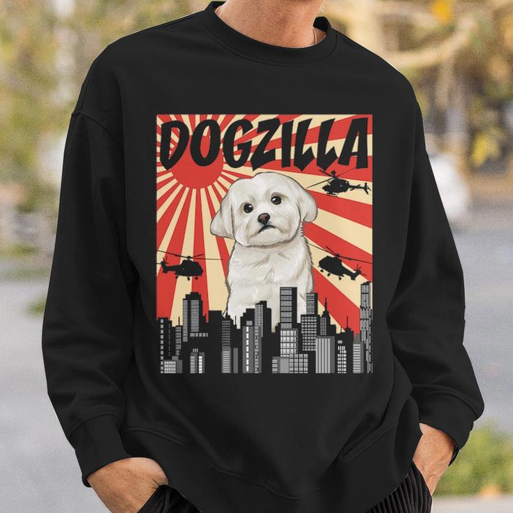 Retro Japanese Dogzilla Maltese Sweatshirt Gifts for Him