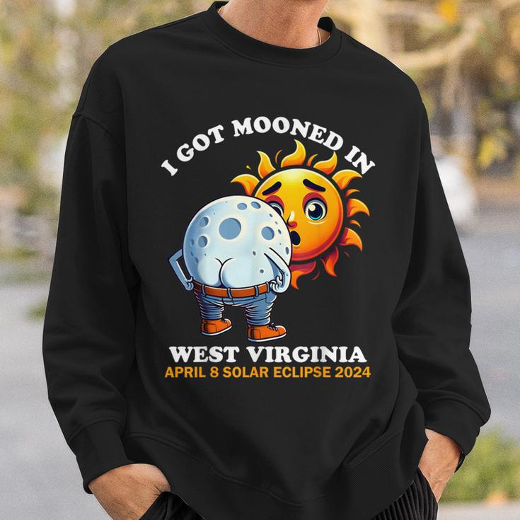 Solar Eclipse West Virginia 2024 Mooned Humor Sweatshirt Gifts for Him