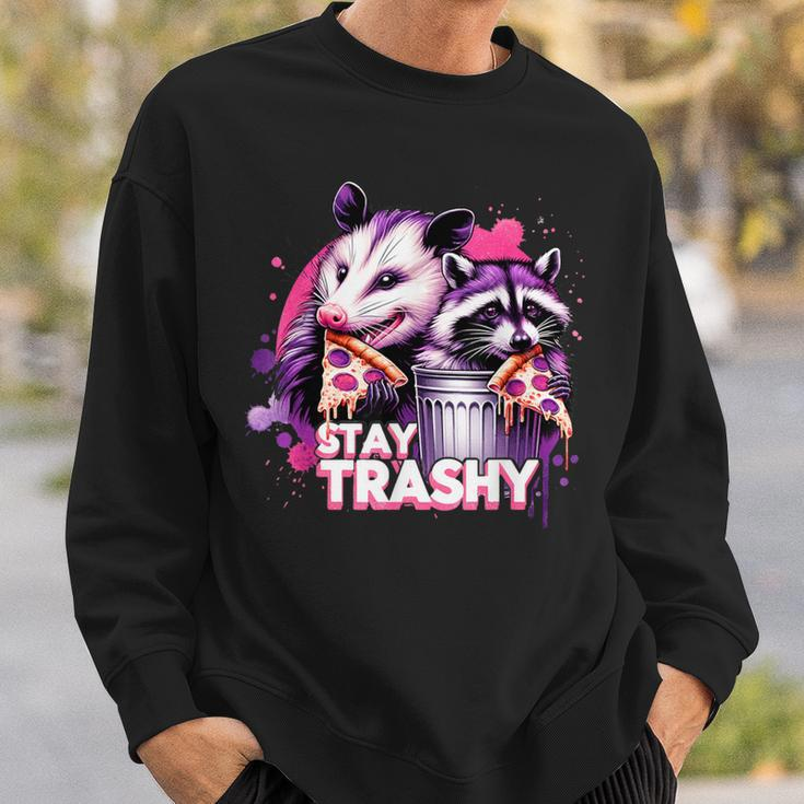 Stay Trashy Raccoons Opossums Possums Animals Lover Sweatshirt Gifts for Him