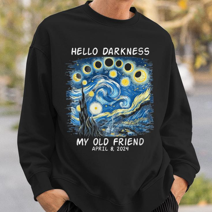 Van Gogh Hello Darkness My Old Friend Solar Eclipse Sweatshirt Gifts for Him