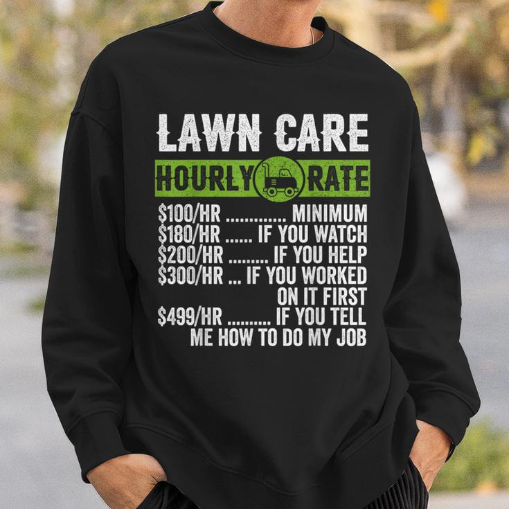 Vintage Landscaper Law Mowing Hourly Rate Mens Sweatshirt Gifts for Him