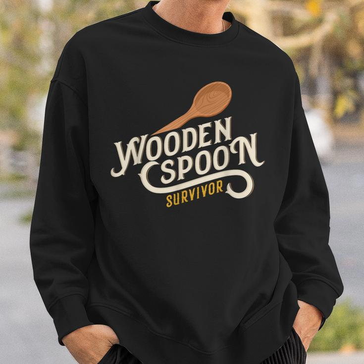 Wooden Spoon Survivor Vintage Retro Humor Sweatshirt Gifts for Him