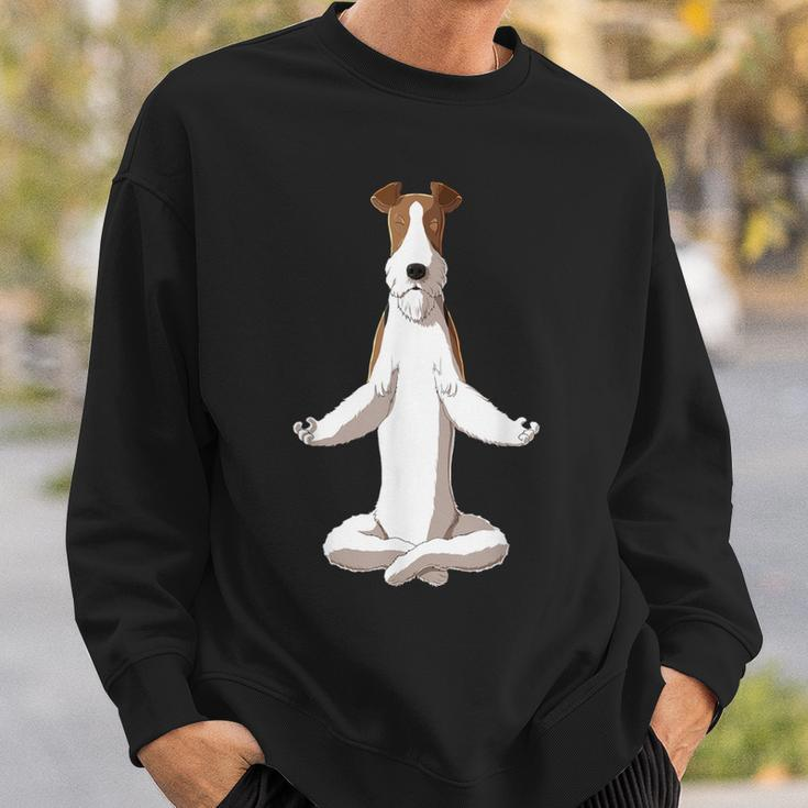 Yoga Dog Wire Fox Terrier Sweatshirt Gifts for Him