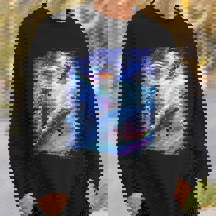 Galaxy Dolphin Dolphins In Space Sweatshirt Gifts for Him