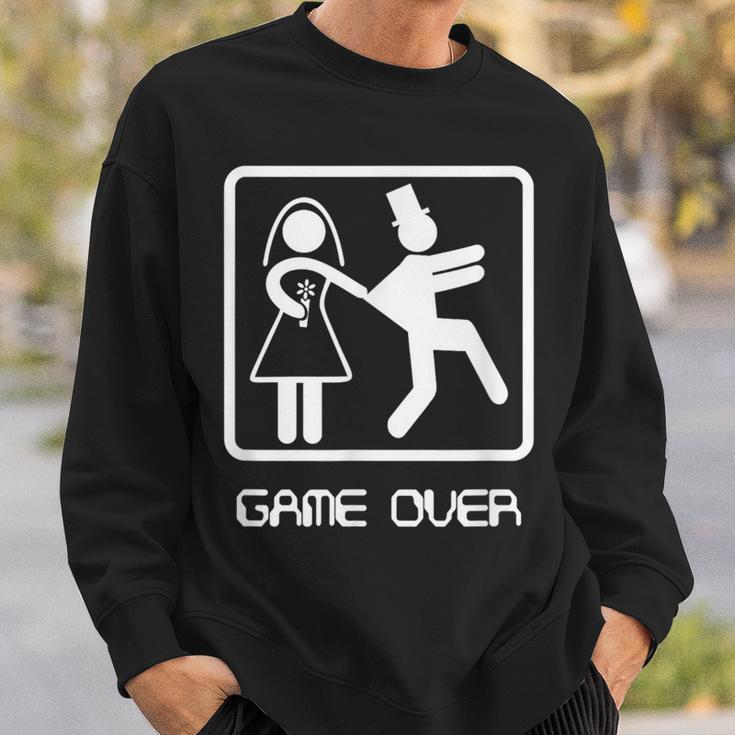 Game Over Video Gamer Bachelor Wedding Groom Sweatshirt Gifts for Him