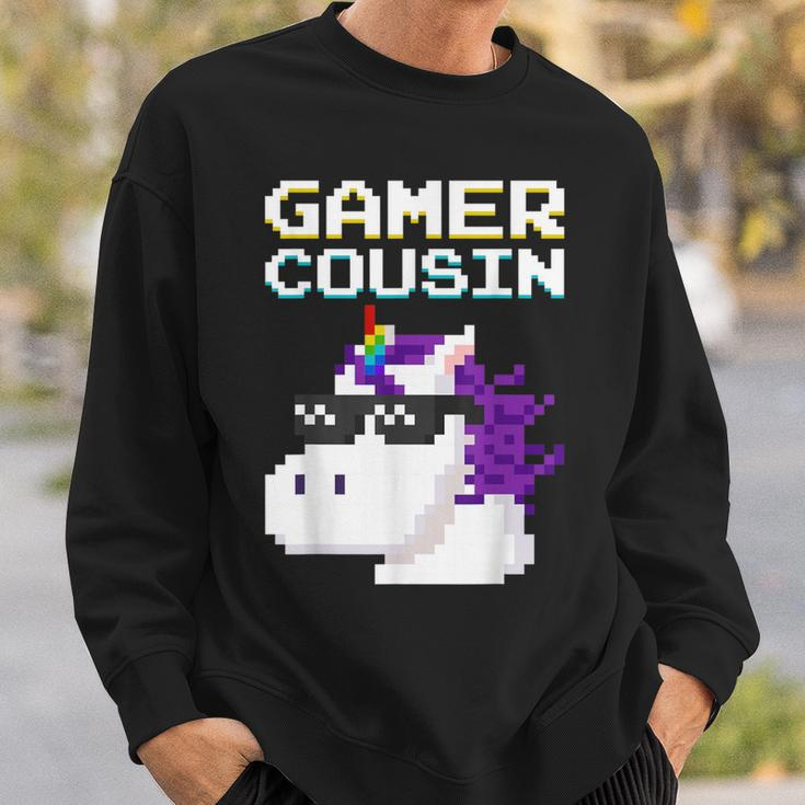 Gamer Cousin Einhorn Pixel Geschenk Multiplayer Nerd Geek Sweatshirt Geschenke für Ihn
