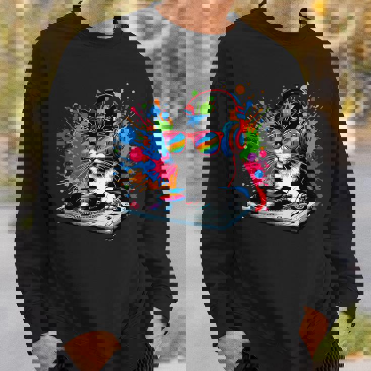 Gato Como Dj Y Djing Tocadiscos Edm Arte Pop Colorido Y Deejay Camisa de entrenamiento Regalos para él