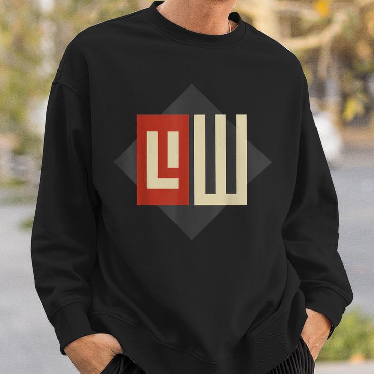 Geometrisches Sweatshirt Schwarz mit stylisiertem Buchstaben-Design Geschenke für Ihn