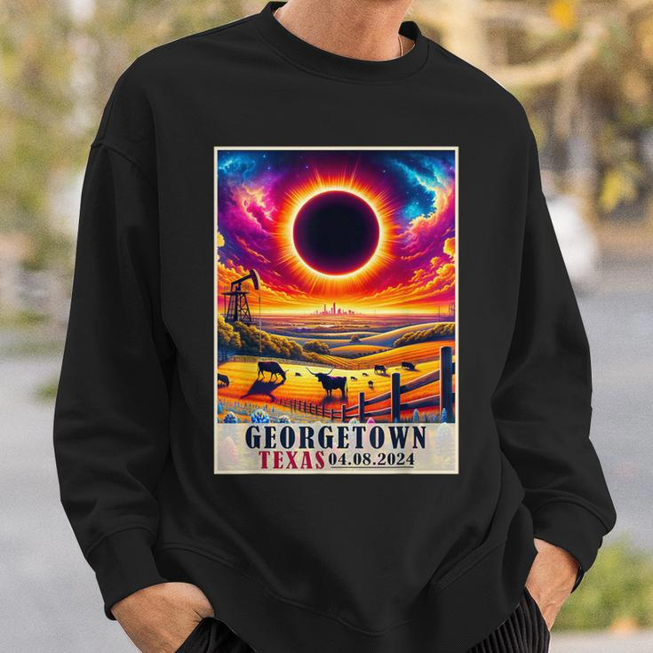 Georgetown Texas Total Solar Eclipse 2024 Totatily Vintage Sweatshirt Gifts for Him