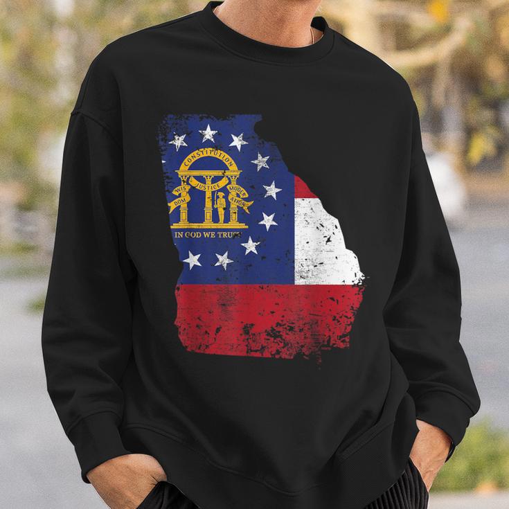 Georgia State Flag Faded Flag Of Georgia Sweatshirt Gifts for Him