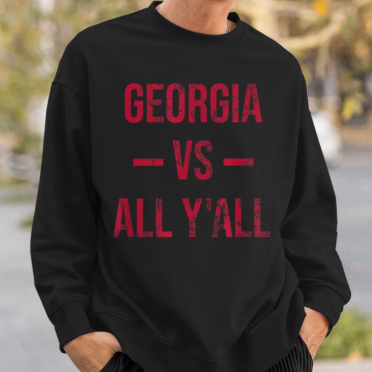 Georgia Vs All Y'all Vintage Weathered Southerner Sweatshirt Gifts for Him