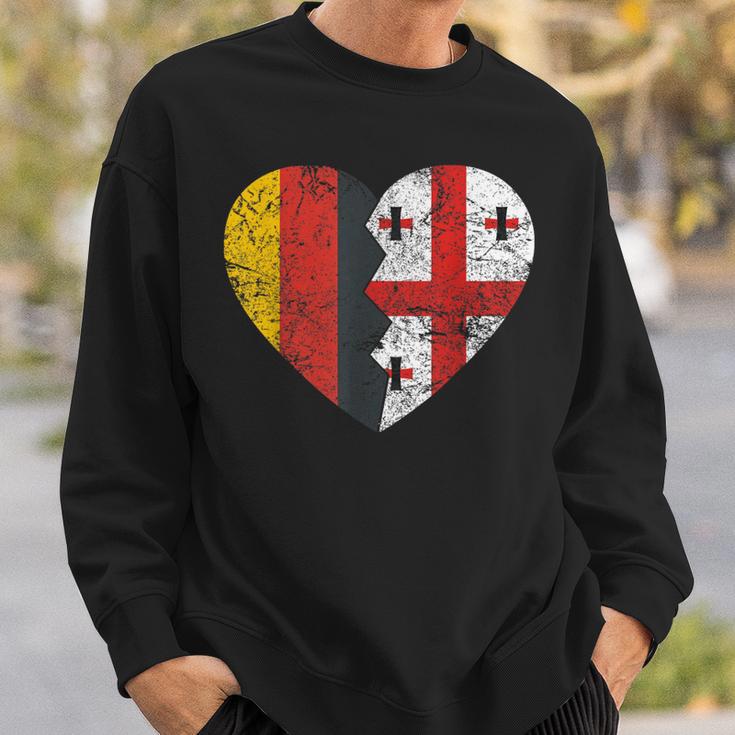 Georgische Deutsche Flagge Herz Deutschland Georgien Flagge Wurzeln Sweatshirt Geschenke für Ihn