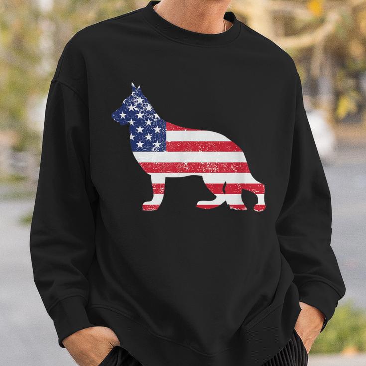 German Shepherd American Flag 4Th Of July Dog Sweatshirt Gifts for Him