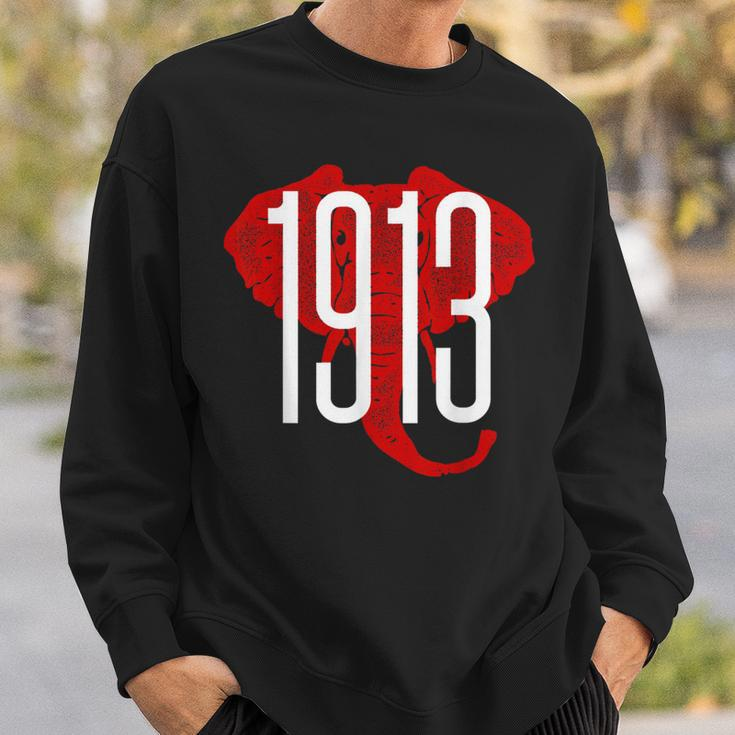 Ggt 1913 Bold Elephant Background College Sweatshirt Gifts for Him