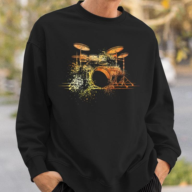 For Drummers Drumsticks Vintage Drum Kit Sweatshirt Geschenke für Ihn