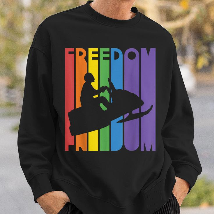 Snocross Snowmobiling Freedom Snowmobile Snow Rider Sweatshirt Gifts for Him