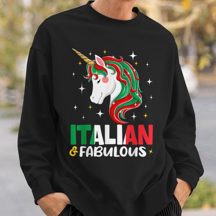 Girl Italian Italy Flag Unicorn Women Sweatshirt Gifts for Him