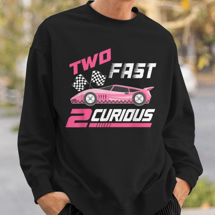 Girl Race Car Birthday Decorations Two Fast 2 Curious 2Nd Sweatshirt Gifts for Him