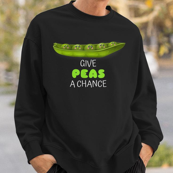 Give Peas A Chance Cute Pea Pun Sweatshirt Gifts for Him